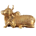 Pure Brass Superfine Nandi with Shiv Ling Carving | 14" Width | Sacred Hindu Art | Traditional Collection | Divine Presence | Jaipurio